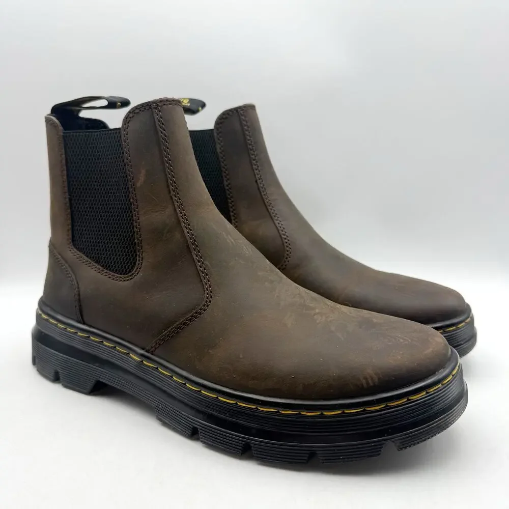 Dr. Martens Embury Ankle Chelsea Boots EU 41 Womens 9 Mens 8 Brown Leather EUC